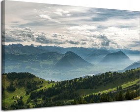 Vászonkép Hegyek Felhők Természet Erdők Természet 120x80 cm