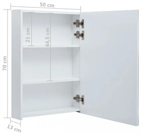 tükrös fürdőszobaszekrény LED világítással 50 x 13 x 70 cm