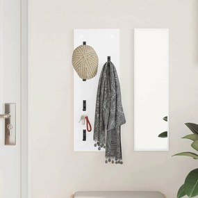 Fali Kabáthorog Falra szerelhető Fehér 30 x 1.5 x 80 cm Faanyag