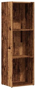 antik fa színű szerelt fa könyvszekrény 36 x 30 x 114 cm