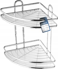 Fürdőszobai Sarokpolc Zuhanyhoz Akasztós 2 Polcos Fali Króm