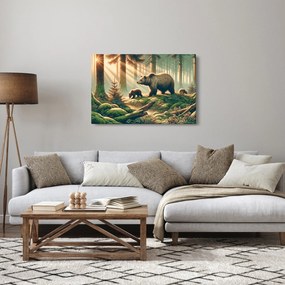 Kép - Medvék az erdőben (90x60 cm)