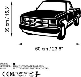 Chevrolet fém fali dekoráció, 60×39 cm