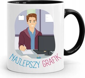 Bögre Fekete Ajándék A Legjobb Grafikusnak, fényképes nyomtatással