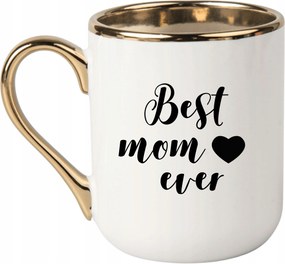 Bögre Fehér Arany Ajándék Vicces Anyák Napja Best Mom Ever