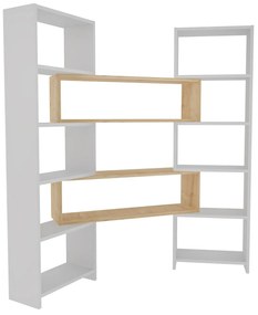 könyvespolc Poyraz - White, Oak