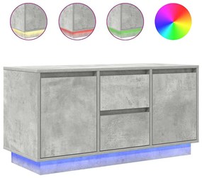 betonszürke TV-szekrény LED lámpákkal 100x41x50 cm