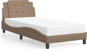 vidaXL cappuccino színű műbőr ágykeret matrac nélkül Zadar 90 x 200 cm
