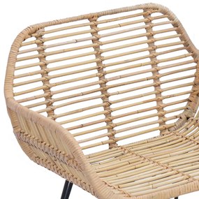 Étkezőszék 2 pcs Természetes 55 x 50 x 74 cm Rattan és Vas