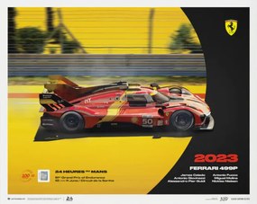 Ferrari 499P - 24h Le Mans - 100th Anniversary - 2023 Festmény reprodukció, (50 x 40 cm)