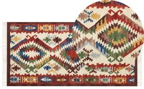 Színes kilim gyapjúszőnyeg 80 x 150 cm AREVIK Beliani