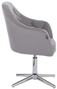 HR830 Szürke modern műbőr szék krómozott lábbal