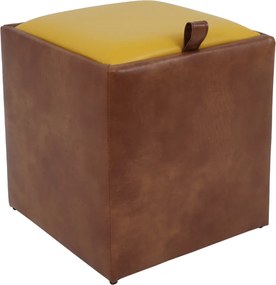Box puff - műbőr, konyak/sárga - 8070/22168 R
