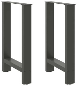 2 db antracitszürke acél étkezőasztalláb 60x(72-73) cm