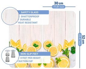 Edzett üveg tűzhely fedőlap szett 2 db-os 52x30 cm Lemons – Wenko