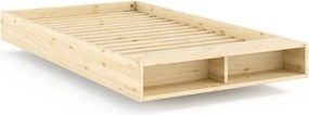 Natúr színű borovi fenyő egyszemélyes ágy ágytámla nélkül ágyráccsal 120x200 cm Merge – Karup