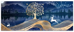 Szarvas képe teliholdkor (120x50 cm)