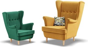 Uszak Mini fotel, bársony, zöld