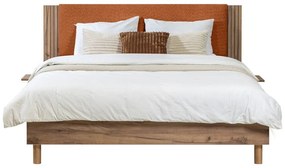 Narancssárga franciaágy ágyráccsal 140x190 cm Lior – Bobochic Paris