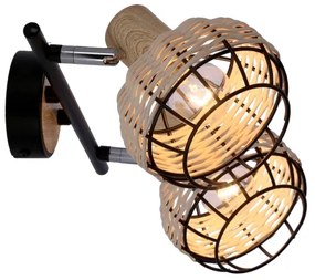 Spotlámpa TAJGA 2xE14/40W/230V rattan/fekete