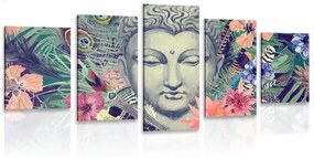 5-részes kép Buddha exotikus háttérrel