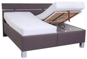 Kárpitozott ágy ALIS, ágyneműtartóval, matrac nélkül, 180x200 cm, barna