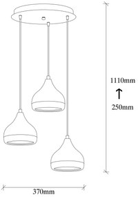 Csillár zsinóron YILDO 3xE27/40W/230V