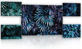 Vászonkép 135x50 Trópusi levelek dzsungel zöld egzotikus természet nyugalom fal