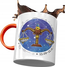 Narancssárga bögre Mérleg Zodiákus jelek Horoszkóp nyomtatott fényképpel
