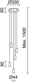 Novolux A TU ESTILO 717F-G05X1A-02 Függőlámpa 5x60W/E27 IP20