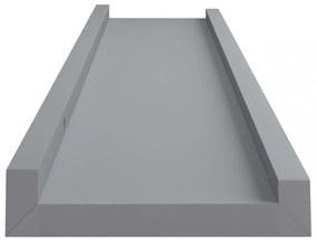 2 db szürke MDF szegélypolc képkeretekhez 40 x 9 x 3 cm