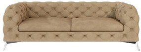 Világosbarna bársony kanapé 225 cm Chelsea – Ropez