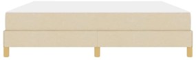 Boxrugós ágy Krém és barna 180 x 200 cm Textil és mérnöki fa