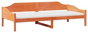 viaszbarna tömör fenyő ágykeret matrac nélkül 80x200 cm