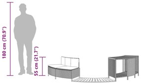 fekete polyrattan és tömör akácfa jakuzzi-keret