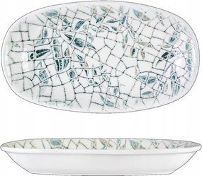 Wilmax mély, ovális porcelán tál, tengeri árnyalat, 20 x 11 cm