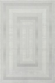 Modern Szőnyeg Illusion Geometrikus Mintás Szürke Csillogó Krém 100x200 cm