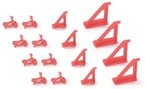 Kistenberg BINEER HOOKS tartókonzolok készlet panelek rögzítéséhez, piros, 16 db