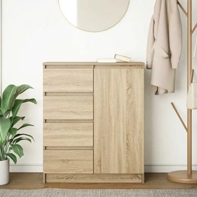 sonoma tölgy szerelt fa tálalószekrény fiókos 71x35x84 cm