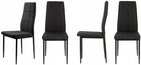 4 db-os magas háttámlájú fekete szövet étkezőszék