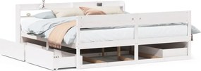 vidaXL fehér tömör fenyőfa ágy matrac nélkül 180 x 200 cm