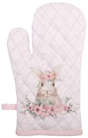 Húsvéti pamut nyuszis edényfogó kesztyű 18x30 cm Floral Easter Bunny
