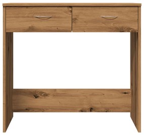 kézműves tölgy színű szerelt fa íróasztal 80 x 40 x 75 cm