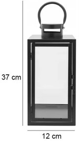 Dekoratív lámpás 38 cm fekete