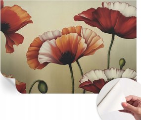 Dekoratív öntapadós fotótapéta Hálószobába Vidám pipacsok 152x104 cm