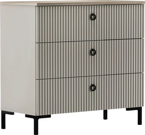 Komód, szürkésbarna Taupe/silverjack tölgy, DOMCA 3S