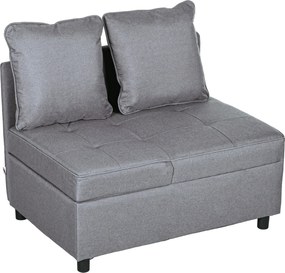 HOMCOM 3 az 1-ben Fotelágy kihúzható kanapéágy funkcióval, 2 személyes, állítható háttámlával, oldalzsebbel, párnával, kerekekkel, max. 300 kg, kis he