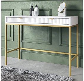 Konzolasztal NOVA 77x104 cm fehér/arany