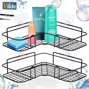 Fürdőszoba polc öntapadós zuhany kozmetikumok kiegészítők x2