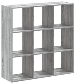 szürke sonoma színű szerelt fa könyvespolc 102 x 32 x 102 cm